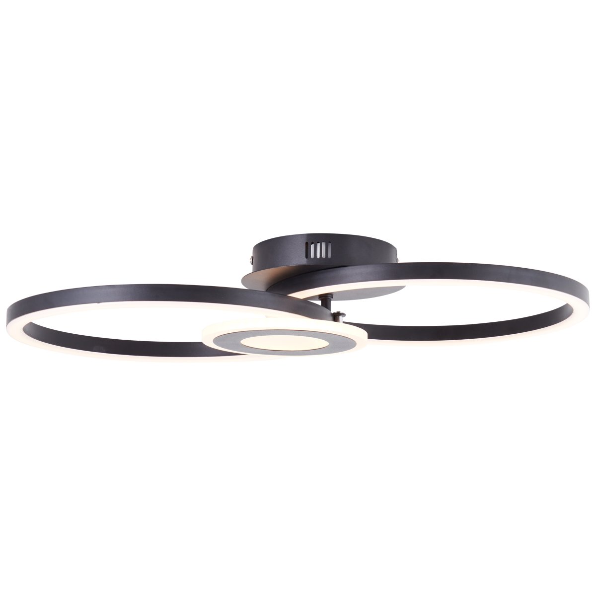 Bray 52cm Zwart plafondlamp Van Brilliant - De Bray plafondlamp creëert een uitnodigend licht, perfect voor zowel woonkamers als gangen.