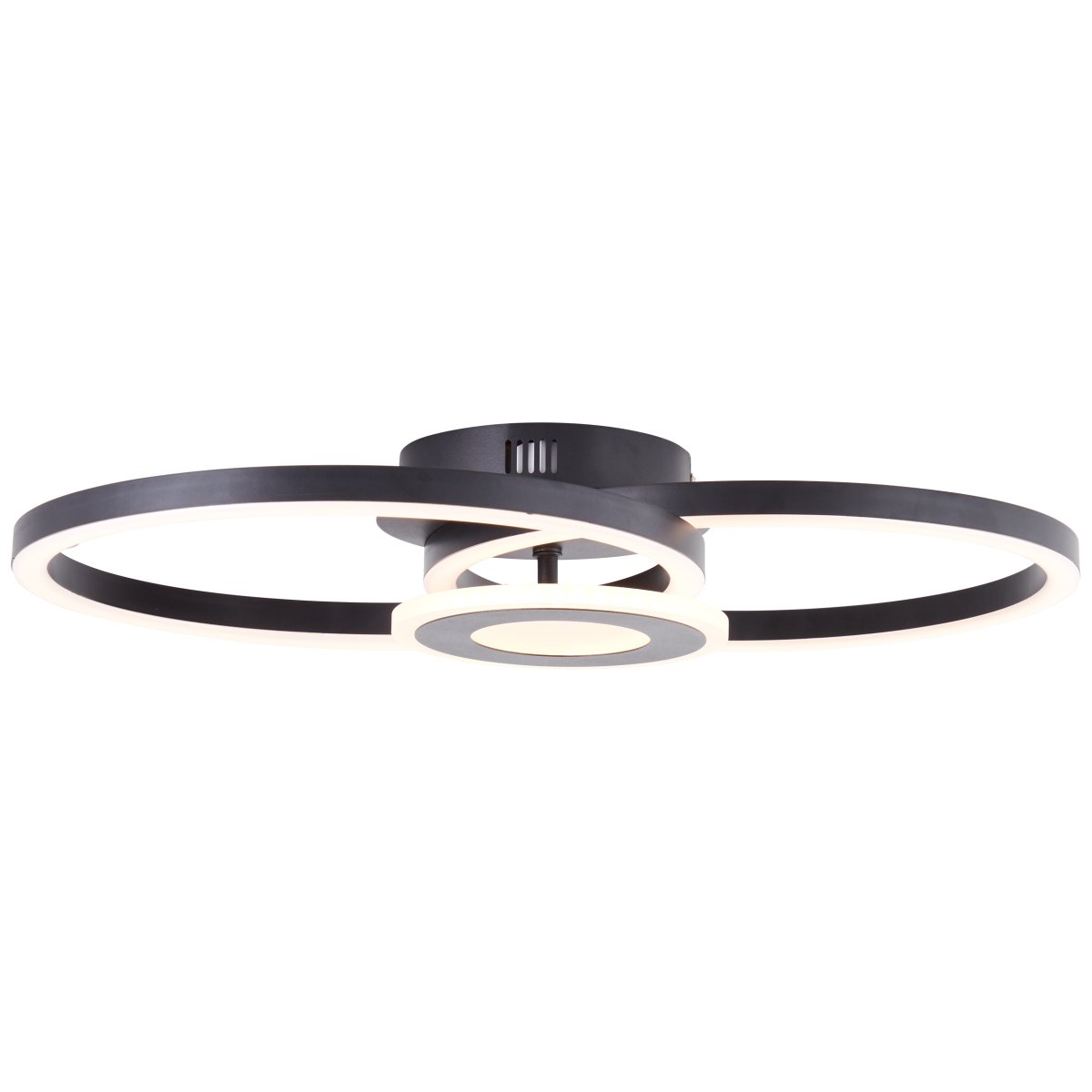 Bray 52cm Zwart plafondlamp Van Brilliant - De Bray plafondlamp creëert een uitnodigend licht, perfect voor zowel woonkamers als gangen.