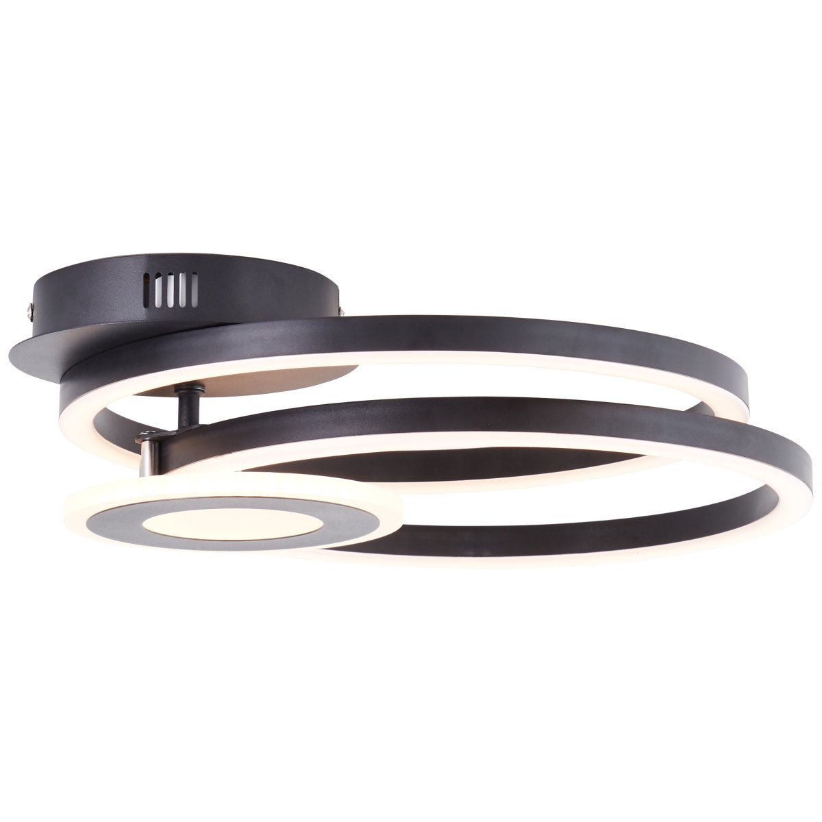 Bray 52cm Zwart plafondlamp Van Brilliant - De Bray plafondlamp creëert een uitnodigend licht, perfect voor zowel woonkamers als gangen.
