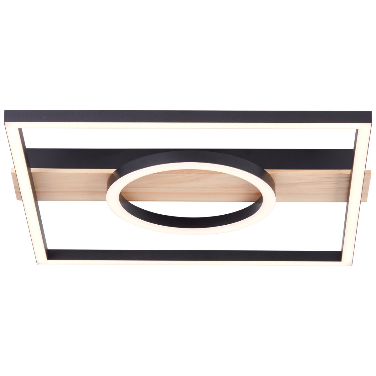 Maureen 42cm Zwart plafondlamp Van Brilliant - Met een lichtsterkte van 2700 lumen zorgt de lamp voor optimaal licht en de warmwitte kleurtemperatuur van 3000 Kelvin cre&euml;ert een aangename sfeer.