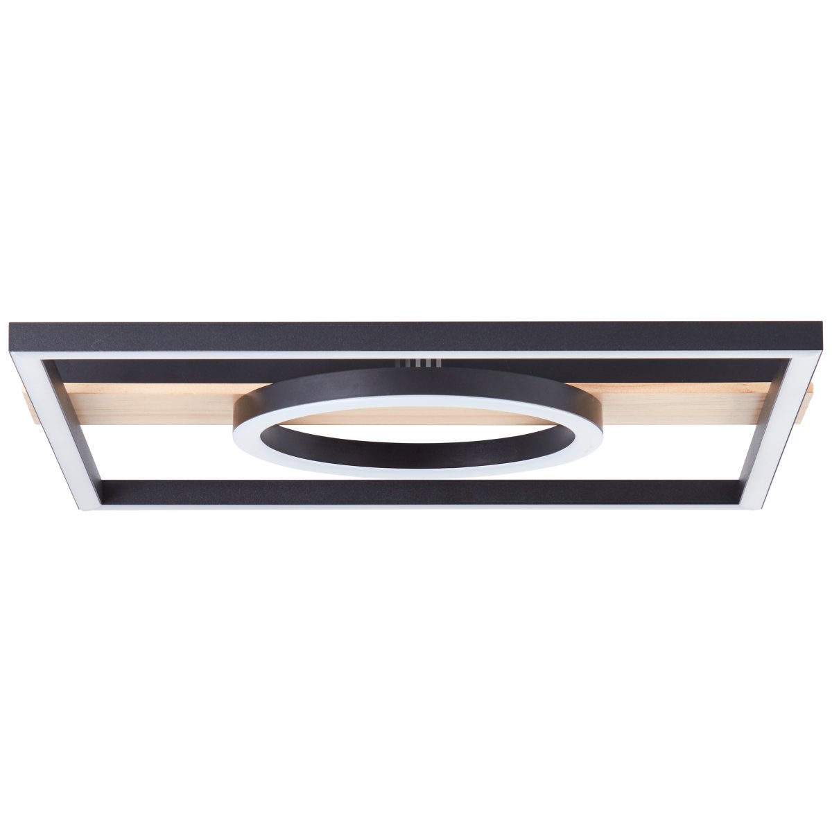 Maureen 42cm Zwart plafondlamp Van Brilliant - Met een lichtsterkte van 2700 lumen zorgt de lamp voor optimaal licht en de warmwitte kleurtemperatuur van 3000 Kelvin cre&euml;ert een aangename sfeer.
