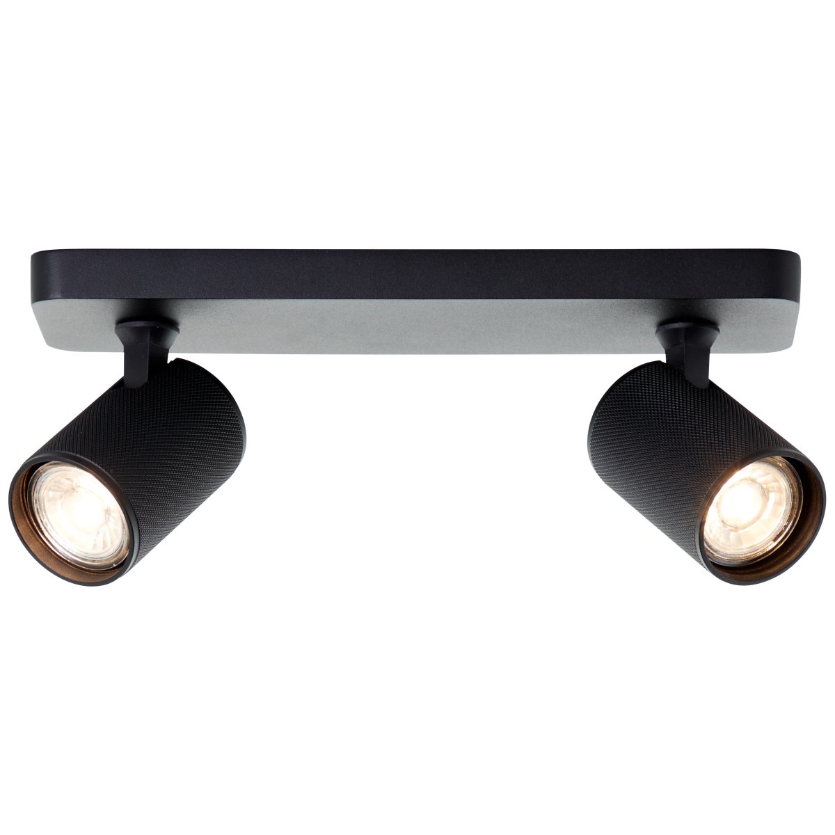 Marty 2 Zand zwart spot Van Brilliant - Met een hoogwaardige metalen behuizing en zwarte details heeft het een stijlvolle uitstraling die in verschillende kamers past.