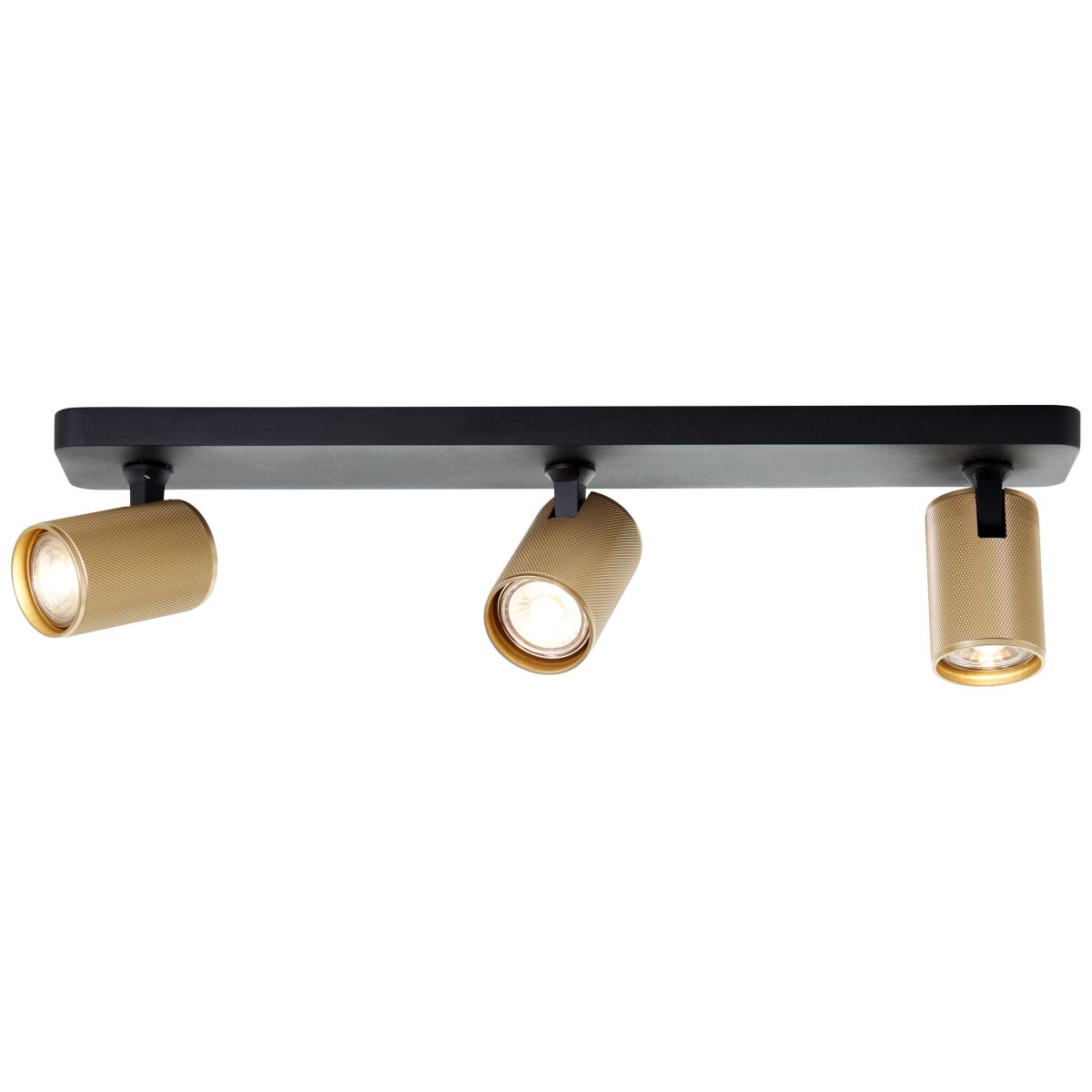 Marty 3 Zand zwart spot Van Brilliant - Met een hoogwaardige metalen behuizing en gouden details heeft het een stijlvolle uitstraling die in verschillende kamers past.