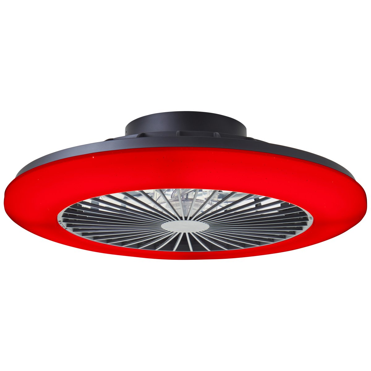 Salerno Ø50 Zwart Van Brilliant - De Salerno plafondventilator in het zwart is een stijlvolle en veelzijdige oplossing voor verlichting en ventilatie in huis.
