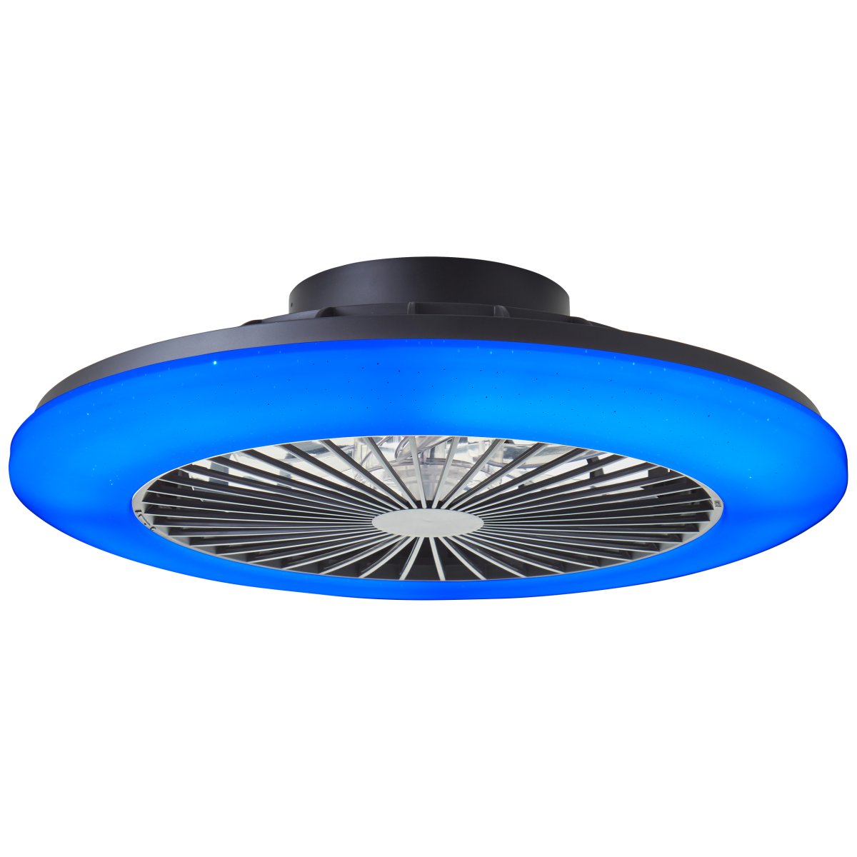 Salerno Ø50 Zwart Van Brilliant - De Salerno plafondventilator in het zwart is een stijlvolle en veelzijdige oplossing voor verlichting en ventilatie in huis.