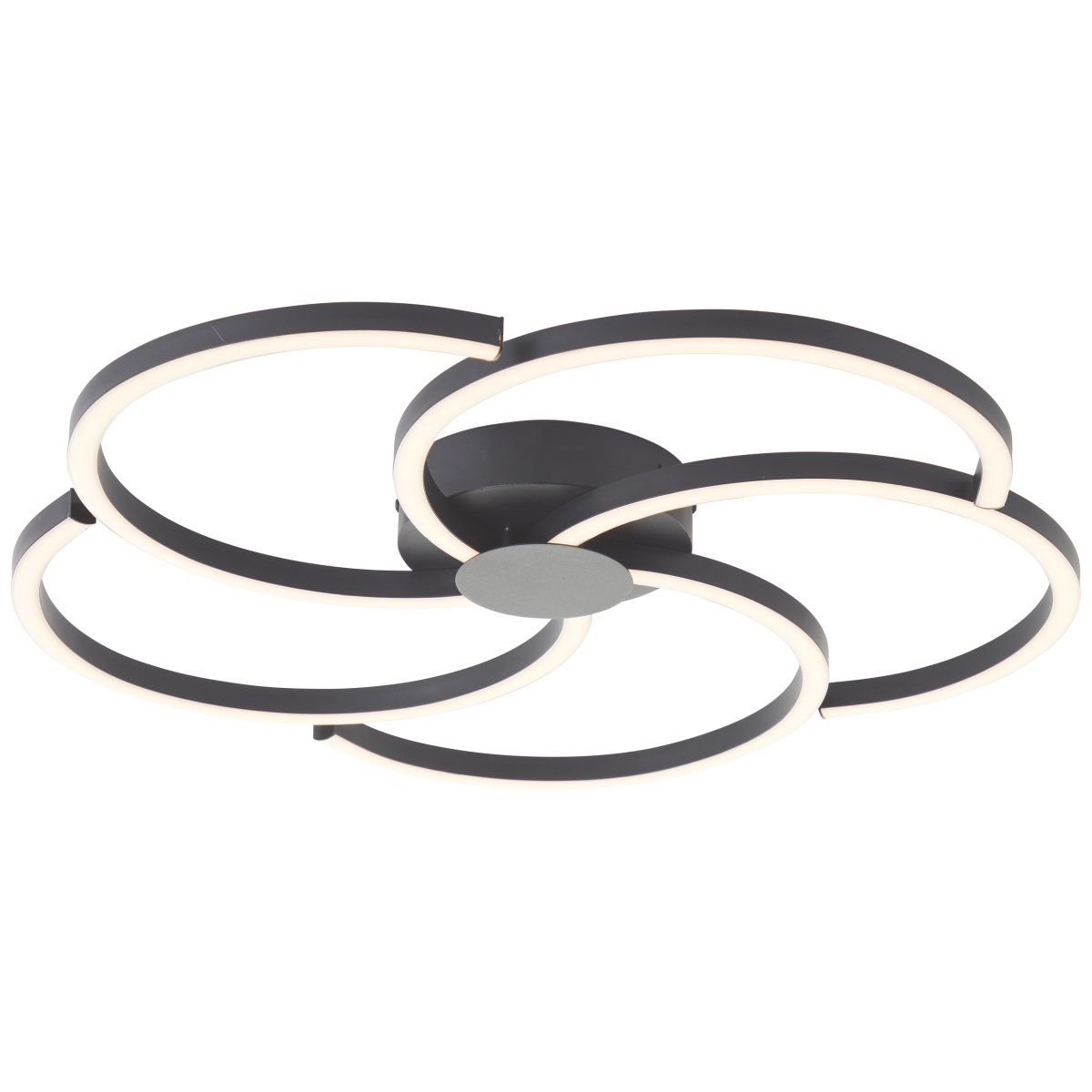 Fico Ø52 Zwart plafondlamp Van Brilliant - De diameter is 52 cm en de lichtsterkte is 3300 lumen, wat zorgt voor een heldere en uitnodigende sfeer in elke kamer.