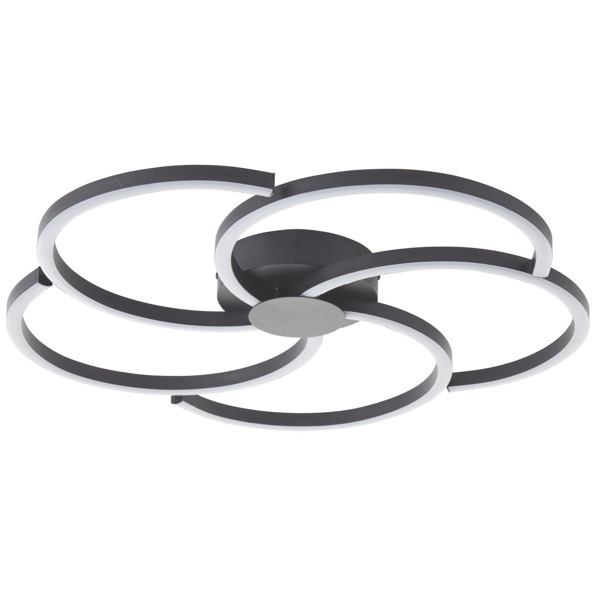 Fico Ø52 Zwart plafondlamp Van Brilliant - De diameter is 52 cm en de lichtsterkte is 3300 lumen, wat zorgt voor een heldere en uitnodigende sfeer in elke kamer.