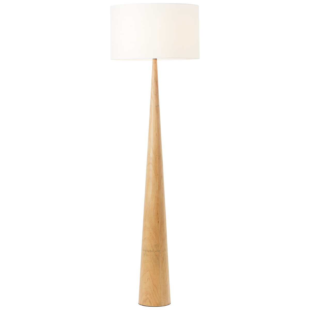 Kirou Hout vloerlamp Van Brilliant - De basis van natuurlijk hout wordt gecombineerd met een witte textielen kap om een warme en uitnodigende sfeer in elke kamer te creëren.