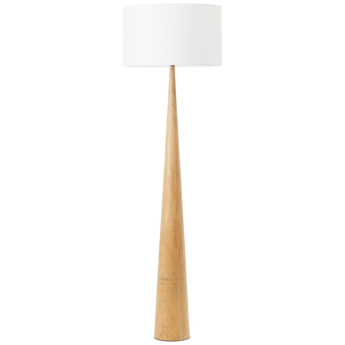 Kirou Hout vloerlamp Van Brilliant - De basis van natuurlijk hout wordt gecombineerd met een witte textielen kap om een warme en uitnodigende sfeer in elke kamer te creëren.