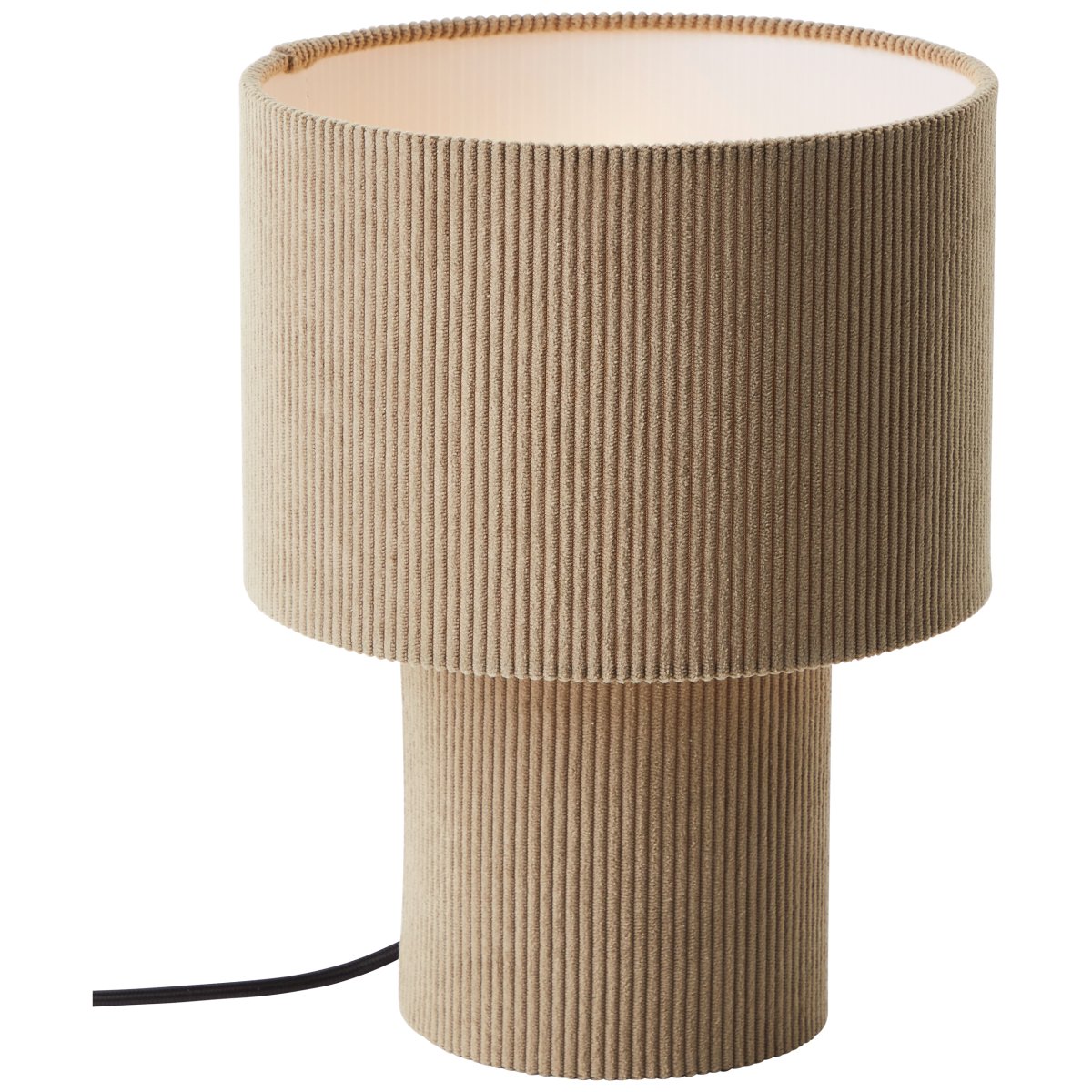 Tony 30cm Bruin tafellamp Van Brilliant - Dankzij het neutrale kleurenschema past het bij alle interieurstijlen en cre&euml;ert het een warme, retro-ge&iuml;nspireerde sfeer.