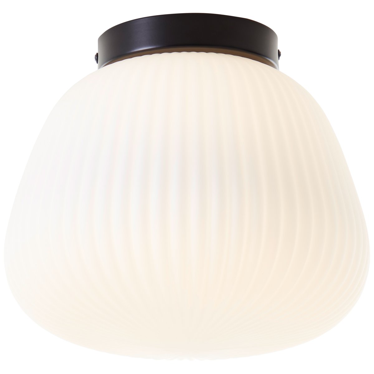 Kaizen Ø25 Wit plafondlamp Van Brilliant - Kaizen plafond is een stijlvolle plafondlamp met een metalen voet en een witte gecanneleerde glazen kap.