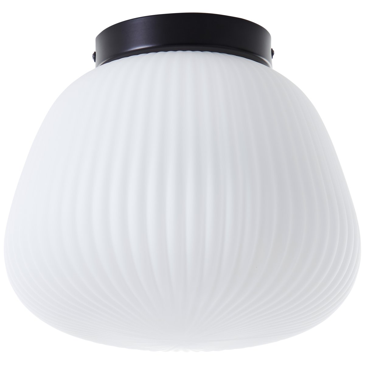 Kaizen Ø25 Wit plafondlamp Van Brilliant - Kaizen plafond is een stijlvolle plafondlamp met een metalen voet en een witte gecanneleerde glazen kap.