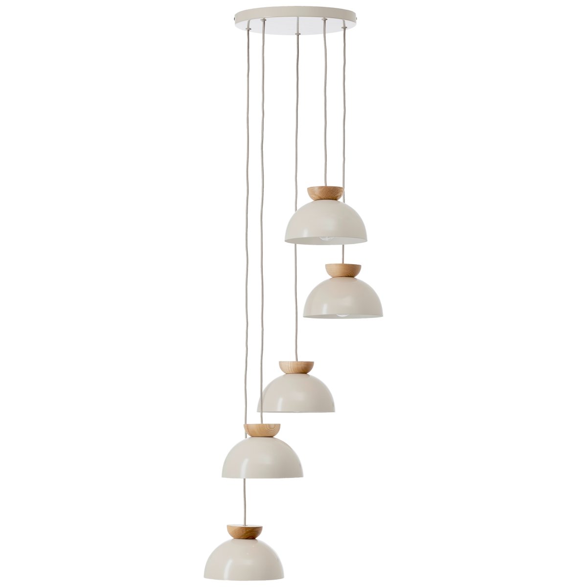 Nalam Ø45 Beige hanglamp Van Brilliant - Dankzij de zachte vormen en natuurlijke elementen past het zowel in een moderne als in een traditionele omgeving.