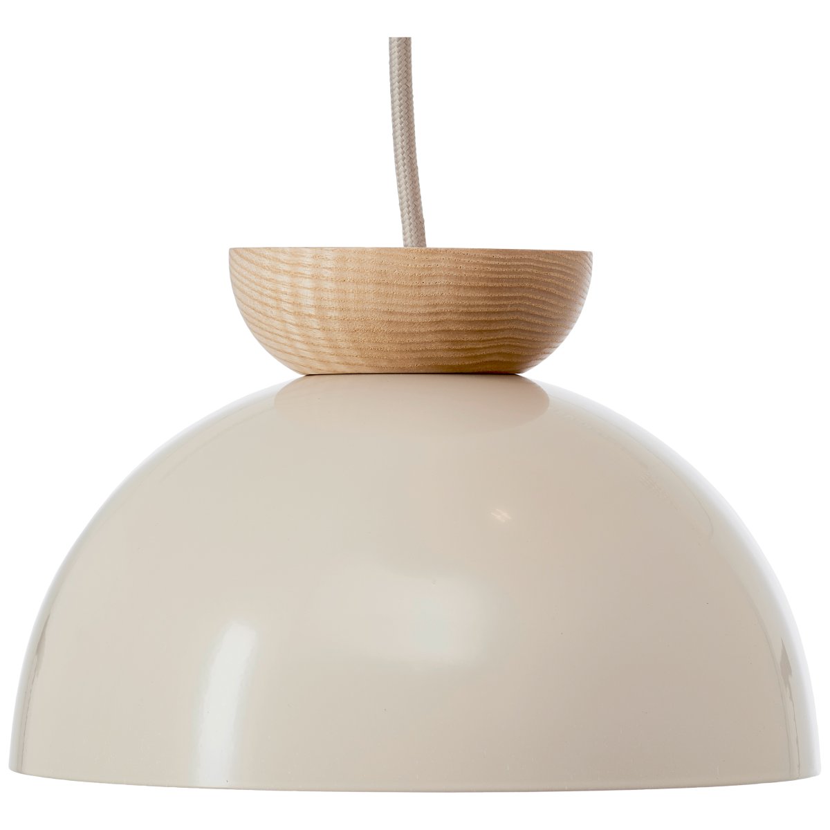 Nalam Ø45 Beige hanglamp Van Brilliant - Dankzij de zachte vormen en natuurlijke elementen past het zowel in een moderne als in een traditionele omgeving.