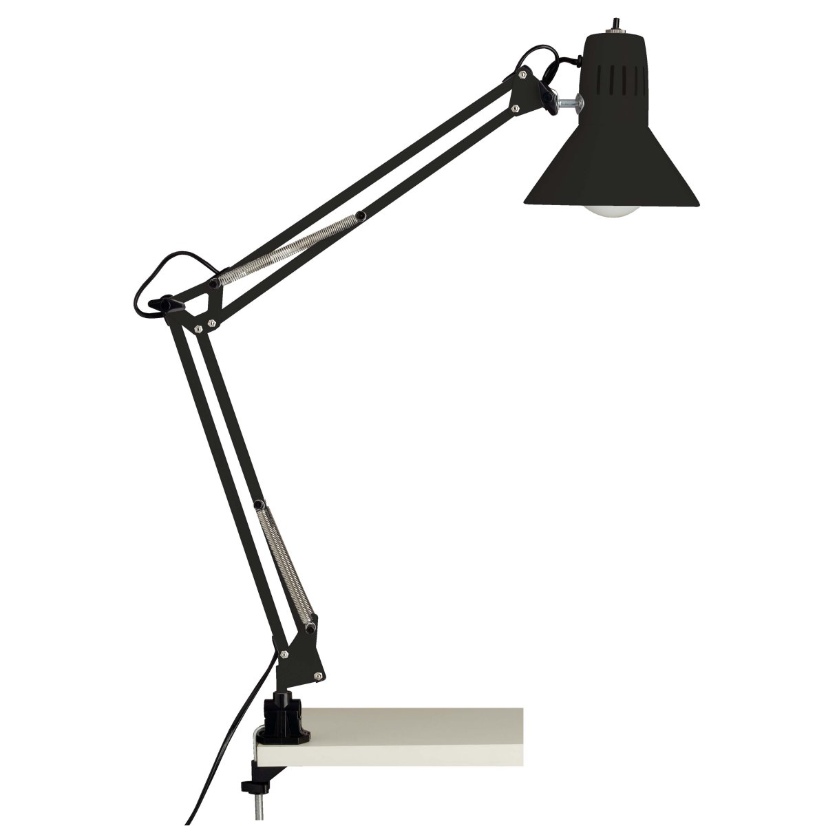 Hobby 70cm Zwart bureaulamp Van Brilliant - De lamp is voorzien van een handige drukknop voor eenvoudig aan- en uitzetten en wordt geleverd met een 1,6 meter lang snoer.