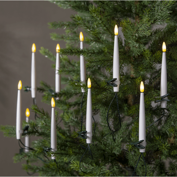 Flamme 16LED Groente Van Star Trading - Elk lampje is voorzien van een afneembare clip voor eenvoudige bevestiging aan de boom.