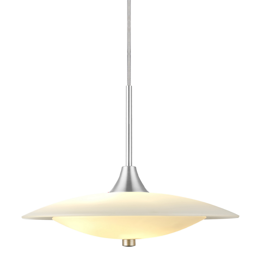 Baroni Ø40 Aluminium hanglamp Van Halo Design - Het mondgeblazen opaalglas in combinatie met het geborstelde aluminium zorgt voor een tijdloos design.