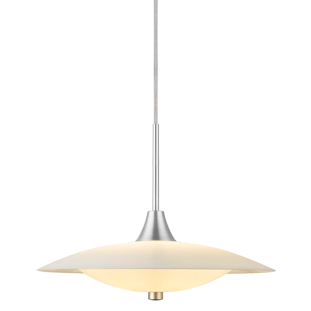Baroni Ø35 Aluminium hanglamp Van Halo Design - Het mondgeblazen opaalglas in combinatie met het geborstelde aluminium zorgt voor een tijdloos design.
