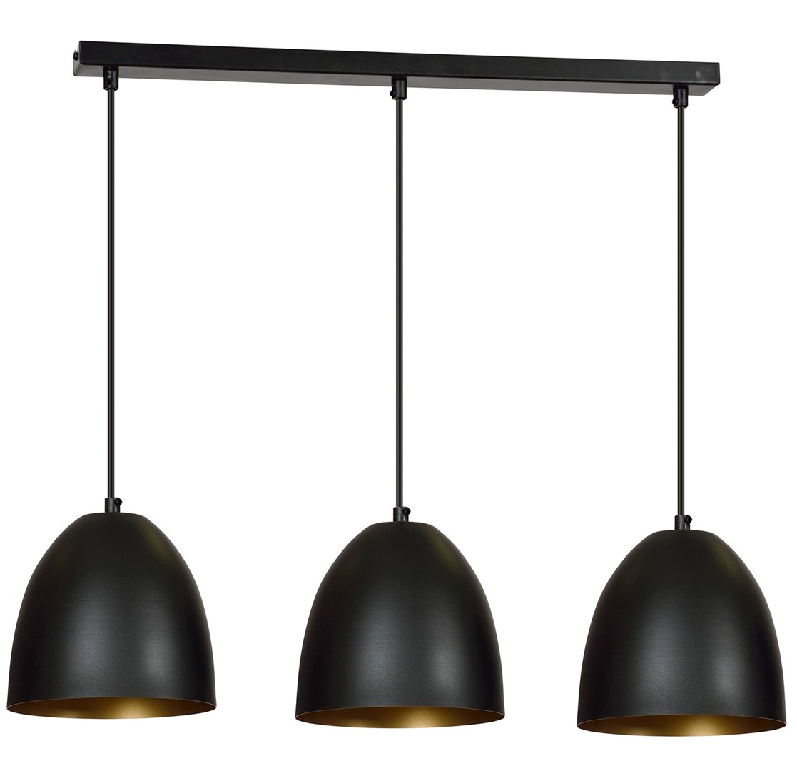 Lenox 70cm Zwart hanglamp Van Emibig Lighting - Lenox is een moderne hanglamp met een grote, open metalen kap.