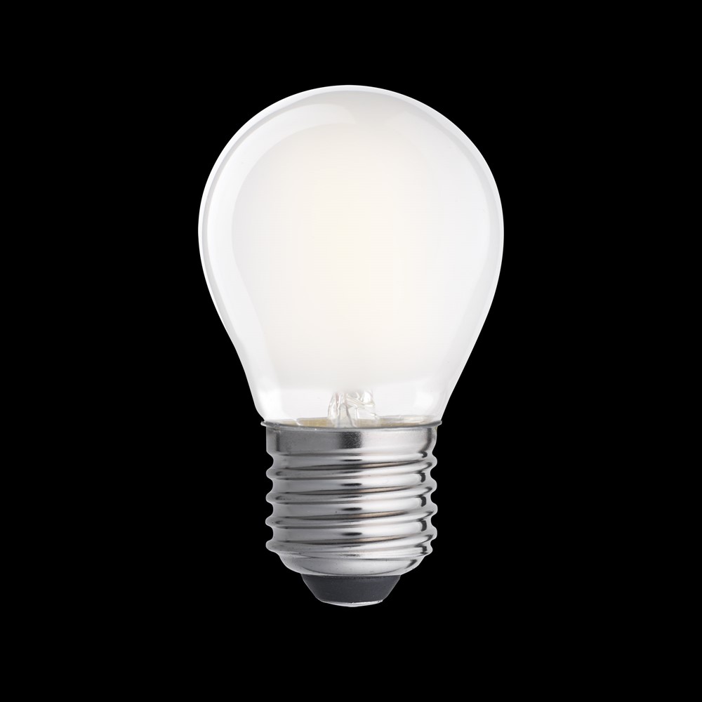 LED E27 bollamp mat 2W 2700K Wit Van Unison - De CLASSIC globe matte E27 lichtbron met een lichtopbrengst van 2W en een warm licht van 2700K zorgt voor een zacht en aangenaam licht.