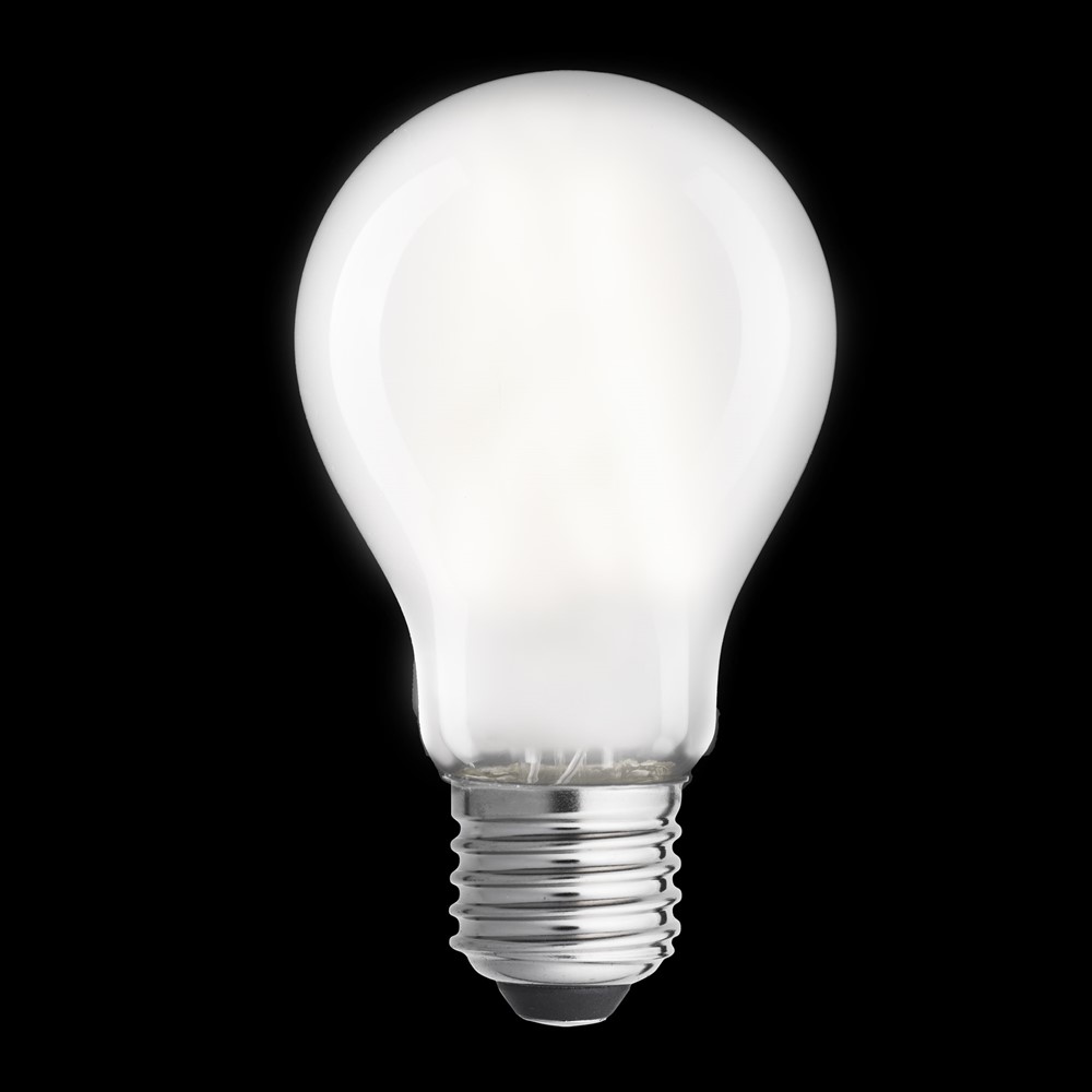 E27 normal mat 0,8W 2700K Wit Van Unison - De CLASSIC normale matte E27 lichtbron met een lichtopbrengst van 0,8W en een aangenaam, warm licht van 2700K zorgt voor een zacht en egaal licht, ideaal voor algemene verlichting in huis.