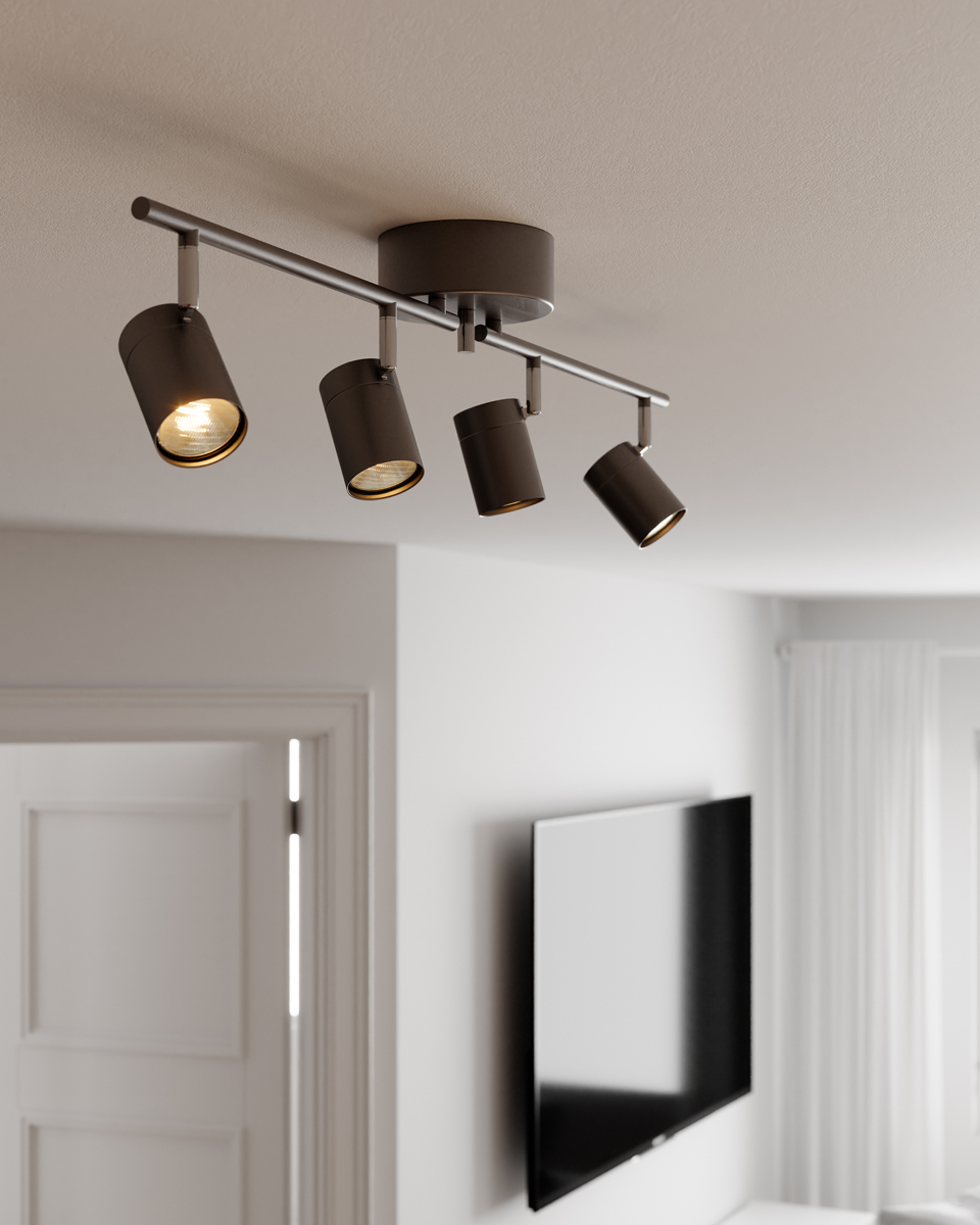 Correct 4 Staalgrijs spot Van By Rydéns - Correct cre&euml;ert een discrete en moderne sfeer in uw huis en de lamp past perfect in de hal, slaapkamer, keuken of woonkamer.