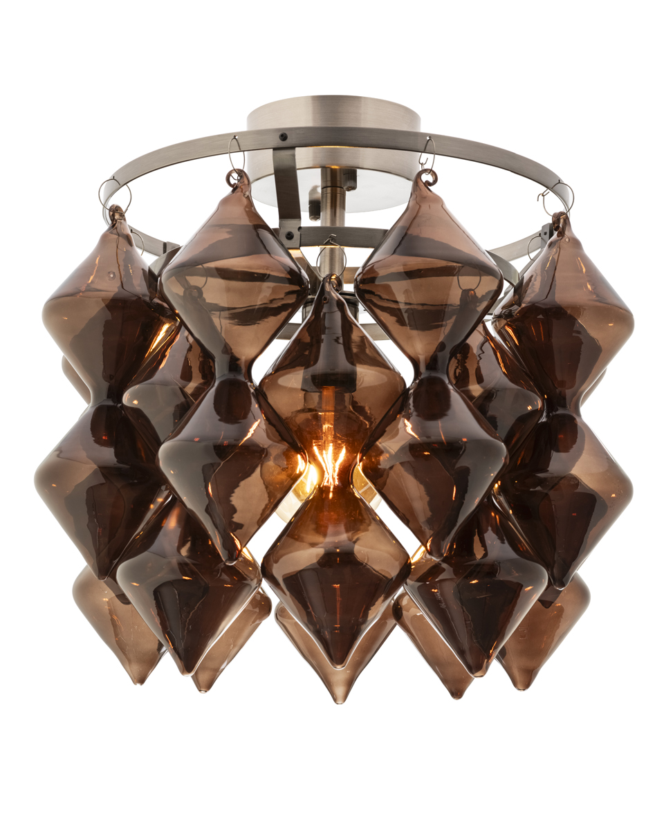 Gemma Ø45 Bruin plafondlamp Van By Rydéns - De nieuwe vormgeving van het glas geeft de lamp een stijlvolle en moderne uitstraling die opvalt.