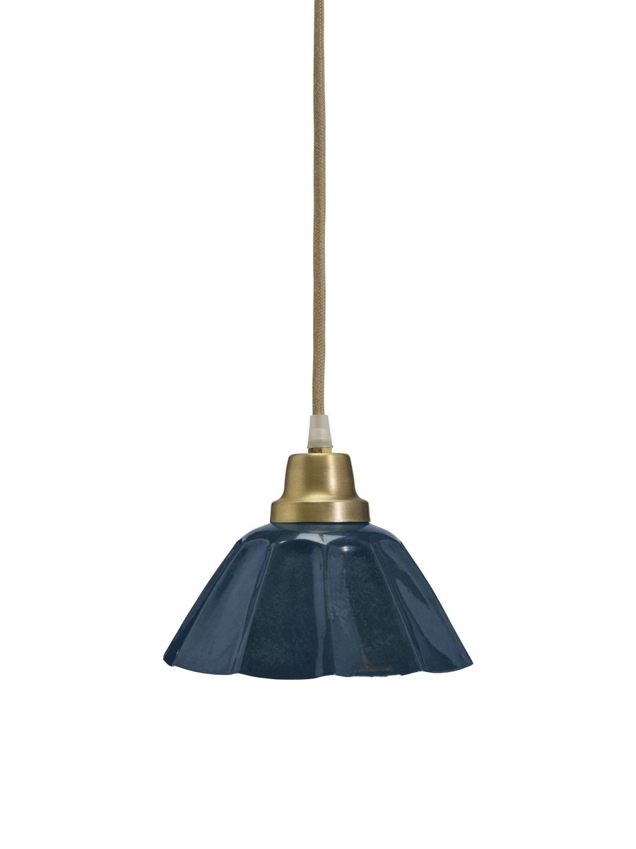Ester Ø17 Blauw raamlamp Van PR Home - Wordt geleverd met een 3,5 meter lang linnenkleurig textielsnoer en een stekker.