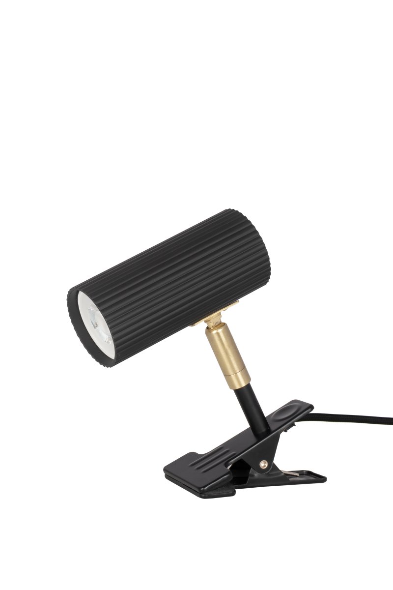 Hubble Zwart klemlamp Van Globen Lighting - De kap is in hoogte en zijwaarts kantelbaar, waardoor hij praktisch is op een boekenplank of aan een hoofdeinde.