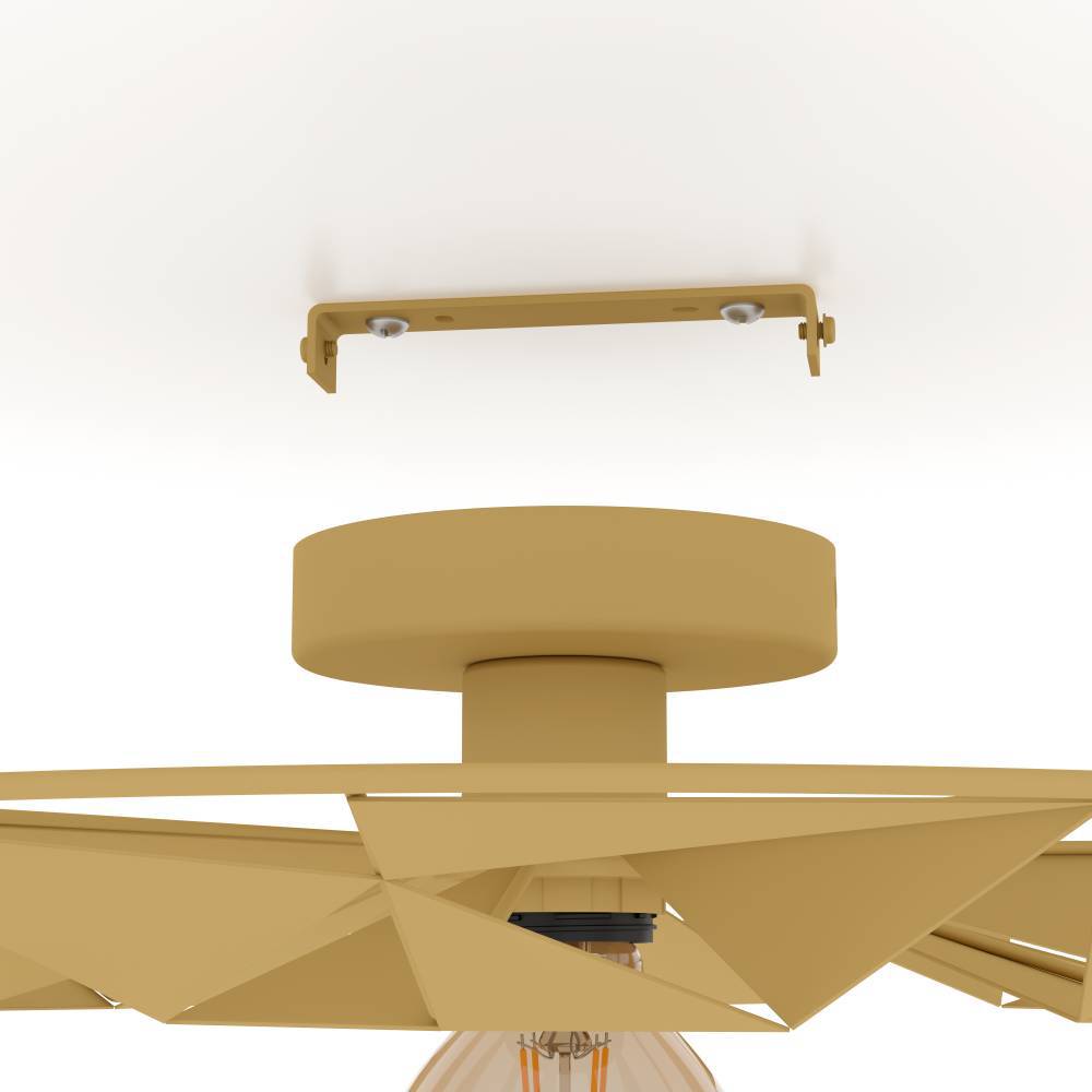 Castanuelo Ø42 Goud plafondlamp Van Eglo - Deze wand- en plafondlamp van goudkleurig metaal heeft een opvallend geometrisch ontwerp dat voor een dynamisch lichtspel zorgt en de kamer een luxe tintje geeft.