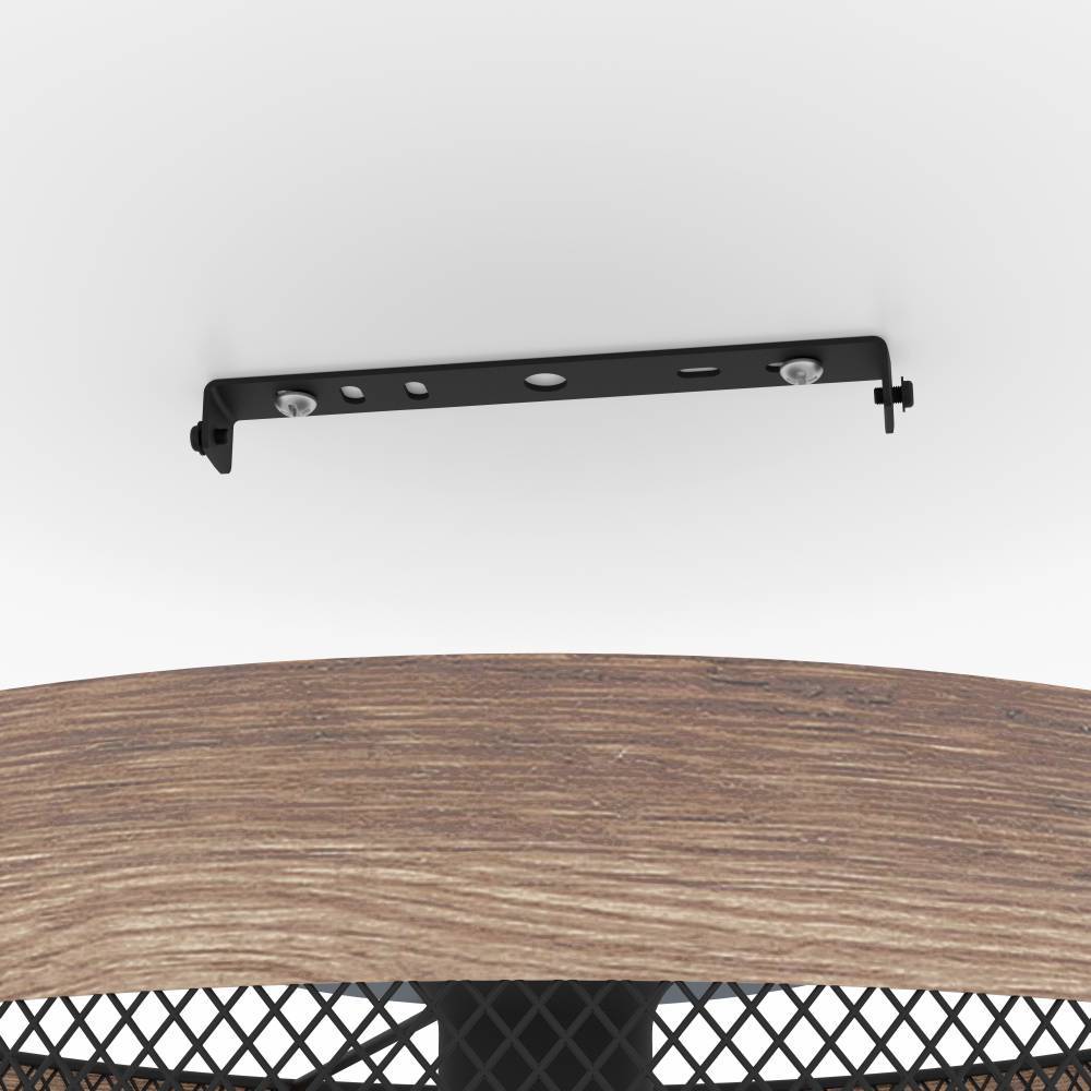 Kilnsdale Ø38 Zwart plafondlamp Van Eglo - Deze lamp heeft een industrieel design met een open metalen kap en een bovenrand geïnspireerd op hout.