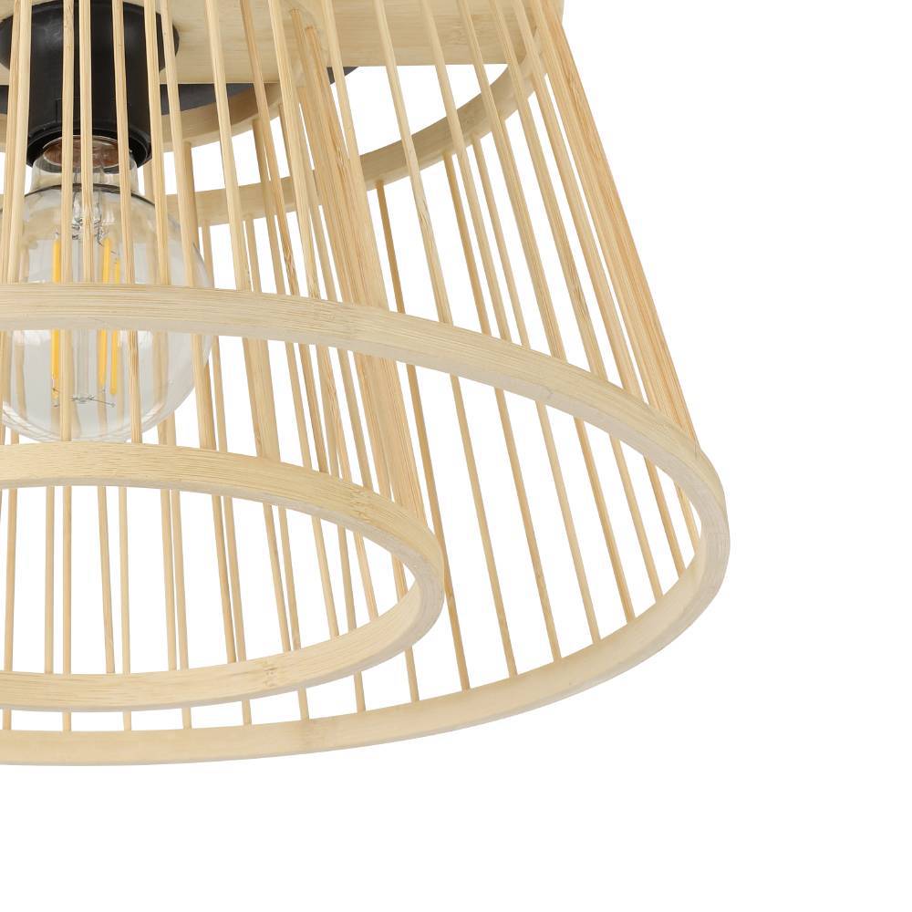 Hykeham Ø38 Natuur plafondlamp Van Eglo - Deze lamp past perfect in kamers met een natuurlijke, Scandinavische of bohemian interieurstijl, waar u een element van natuurlijke materialen en zachte vormen wilt toevoegen.