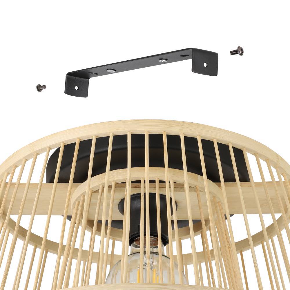 Hykeham Ø38 Natuur plafondlamp Van Eglo - Deze lamp past perfect in kamers met een natuurlijke, Scandinavische of bohemian interieurstijl, waar u een element van natuurlijke materialen en zachte vormen wilt toevoegen.