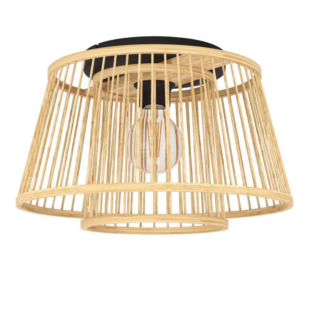 Hykeham Ø38 Natuur plafondlamp Van Eglo - Deze lamp past perfect in kamers met een natuurlijke, Scandinavische of bohemian interieurstijl, waar u een element van natuurlijke materialen en zachte vormen wilt toevoegen.