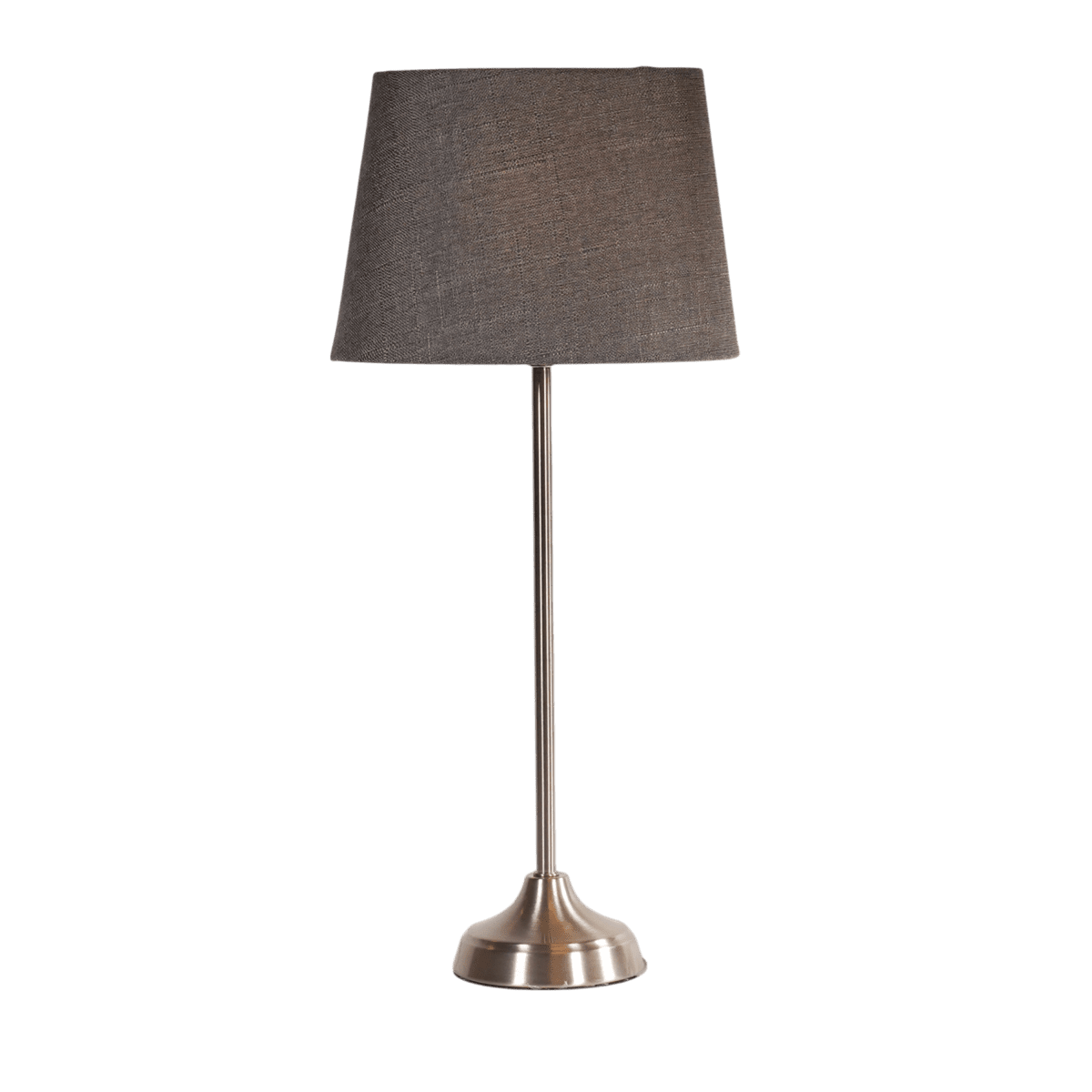  Henrik 52cm Zilver/grijs tafellamp Van Lampan - De lampvoet is gemaakt van metaal met een prachtige satijnzilveren afwerking die een warme en klassieke uitstraling geeft.