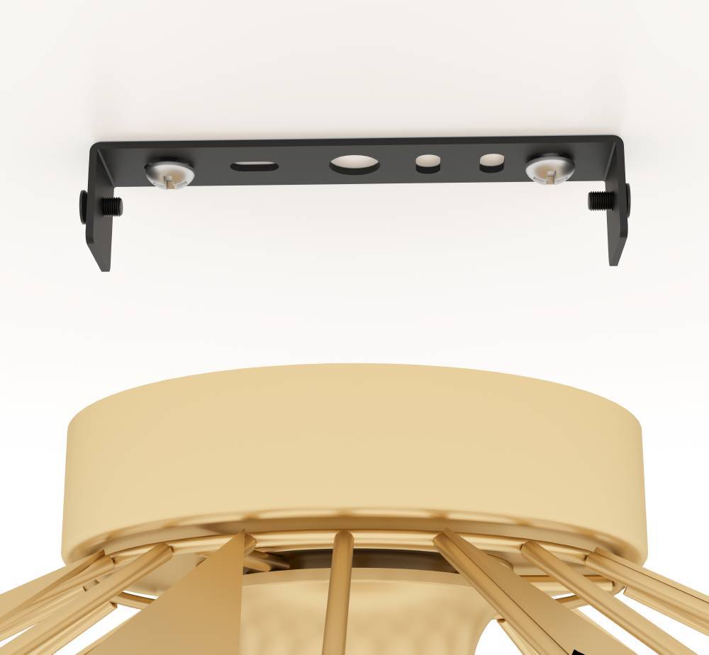 Carlton Ø47 Goud plafondlamp Van Eglo - Dankzij het geometrische ontwerp en de open structuur verspreidt de lamp het licht op een dynamische en stijlvolle manier.