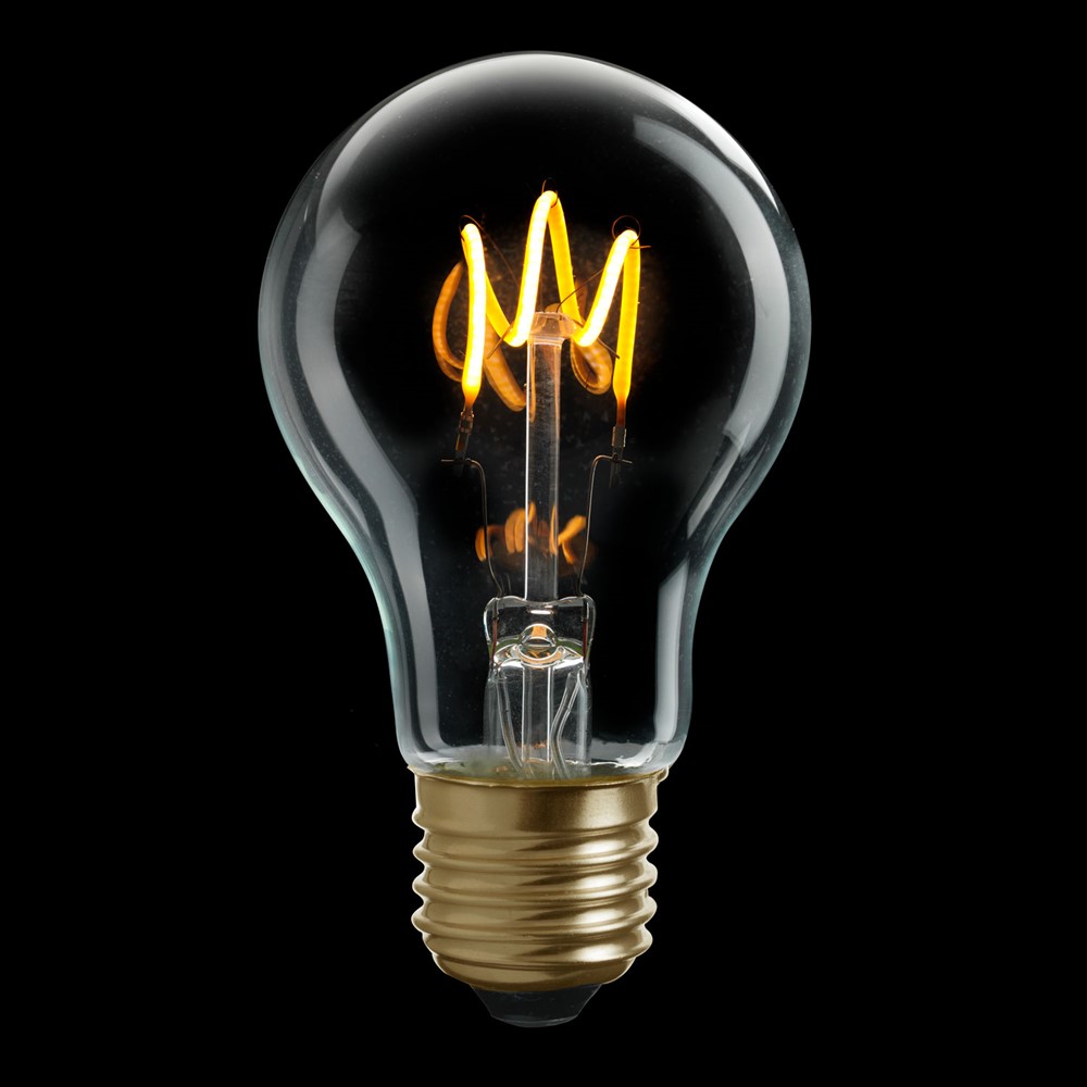 E27 normal 3W 2200K Dimbaar Transparant Van Unison - De UNI-FLEX normale heldere E27 dimbare lichtbron met een lichtopbrengst van 3W en een warm licht van 2200K zorgt voor een elegante en comfortabele verlichting.