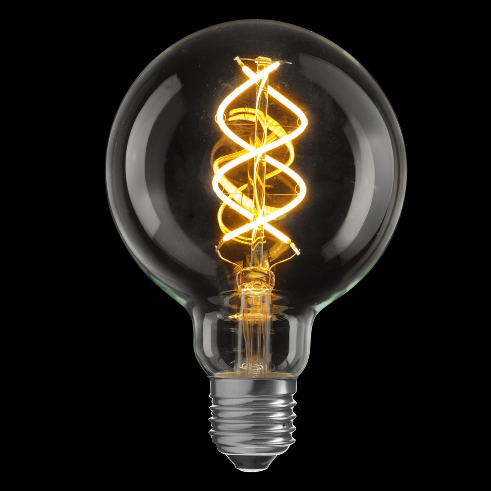 E27 Globe 5W 2200K Dimbaar Transparant Van Unison - De lamp heeft een vermogen van 5W en een kleurtemperatuur van 2200K, wat zorgt voor een warm en gezellig licht.