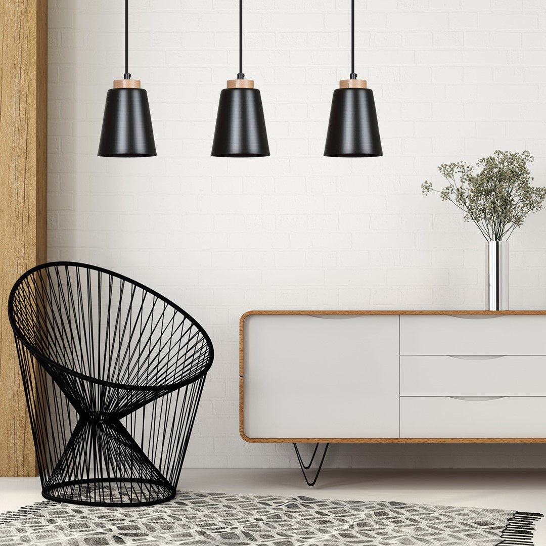 Bolero 66cm Zwart hanglamp Van Emibig Lighting - De Bolero plafondlamp in Scandinavische stijl is een uitstekende keuze voor de woonkamer, slaapkamer of thuiskantoor.