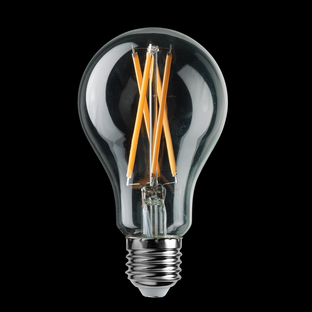 E27 normal 11W 3000K Dimbaar Transparant Van Unison - De UNI-LEDISON normale heldere E27 lichtbron met een lichtopbrengst van 11W en een warm licht van 3000K is een dimbare lichtbron die zorgt voor comfortabele en flexibele verlichting.