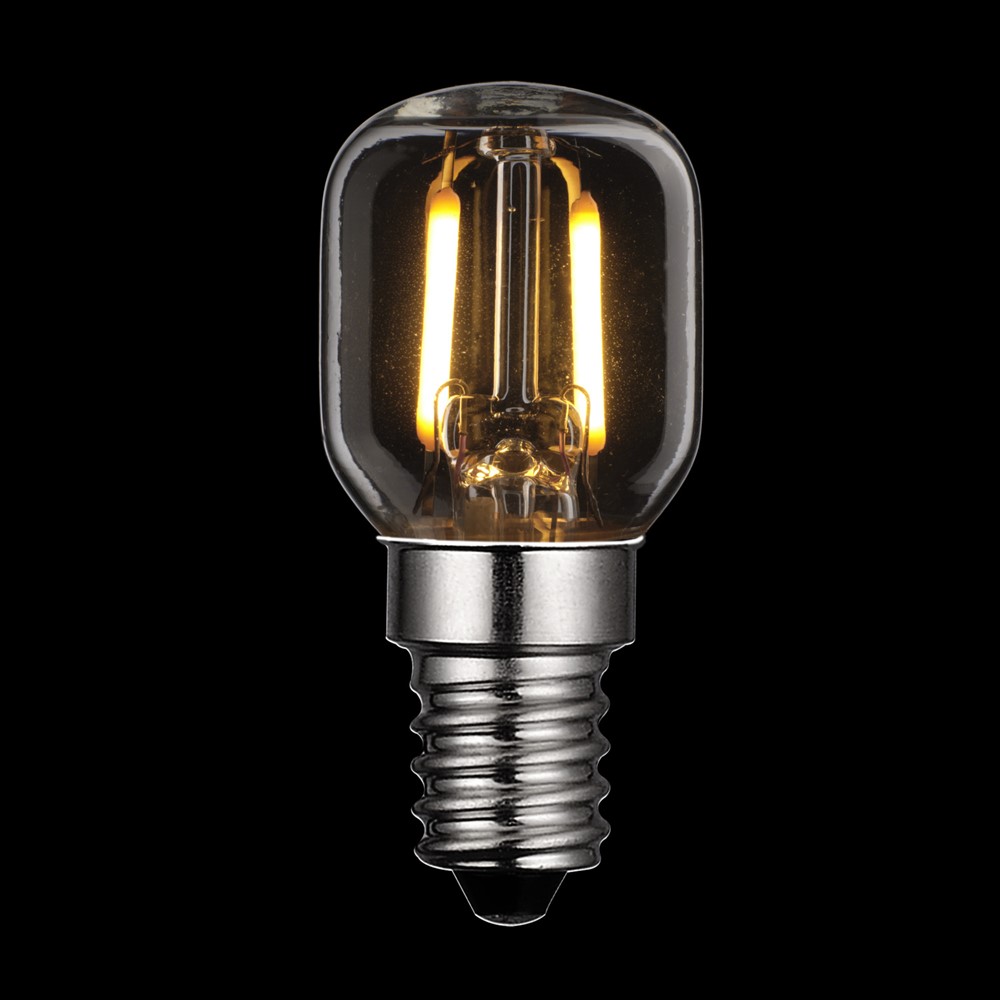 E14 Peerlamp 1,2W 2200K Dimbaar Transparant Van Unison - Deze P&auml;ron LED-lamp met een heldere E14-fitting heeft een lichtopbrengst van 1,2W en een kleurtemperatuur van 2200K.