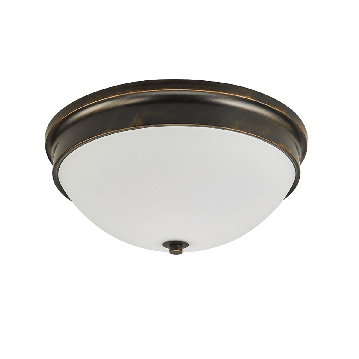  Balder Ø32 Zwart goud plafondlamp Van Oriva - Dankzij het antiek-ge&iuml;nspireerde frame met een zwart/gouden afwerking en de witte glazen diffuser verspreidt de lamp zacht en aangenaam licht dat perfect in elke kamer past.