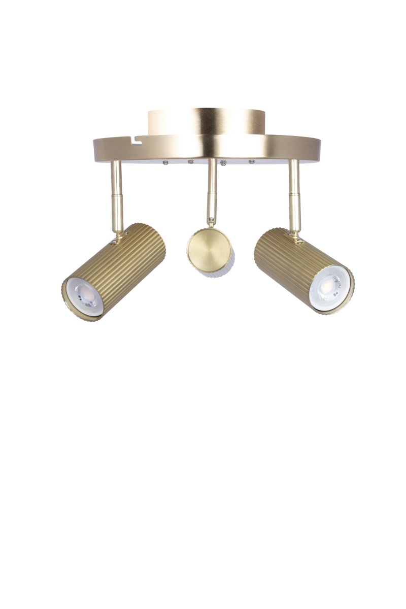 Hubble 3 Geborsteld messing spot Van Globen Lighting - Het licht kan naar wens worden gericht doordat de spots in hoogte en zijwaarts kunnen worden gekanteld.