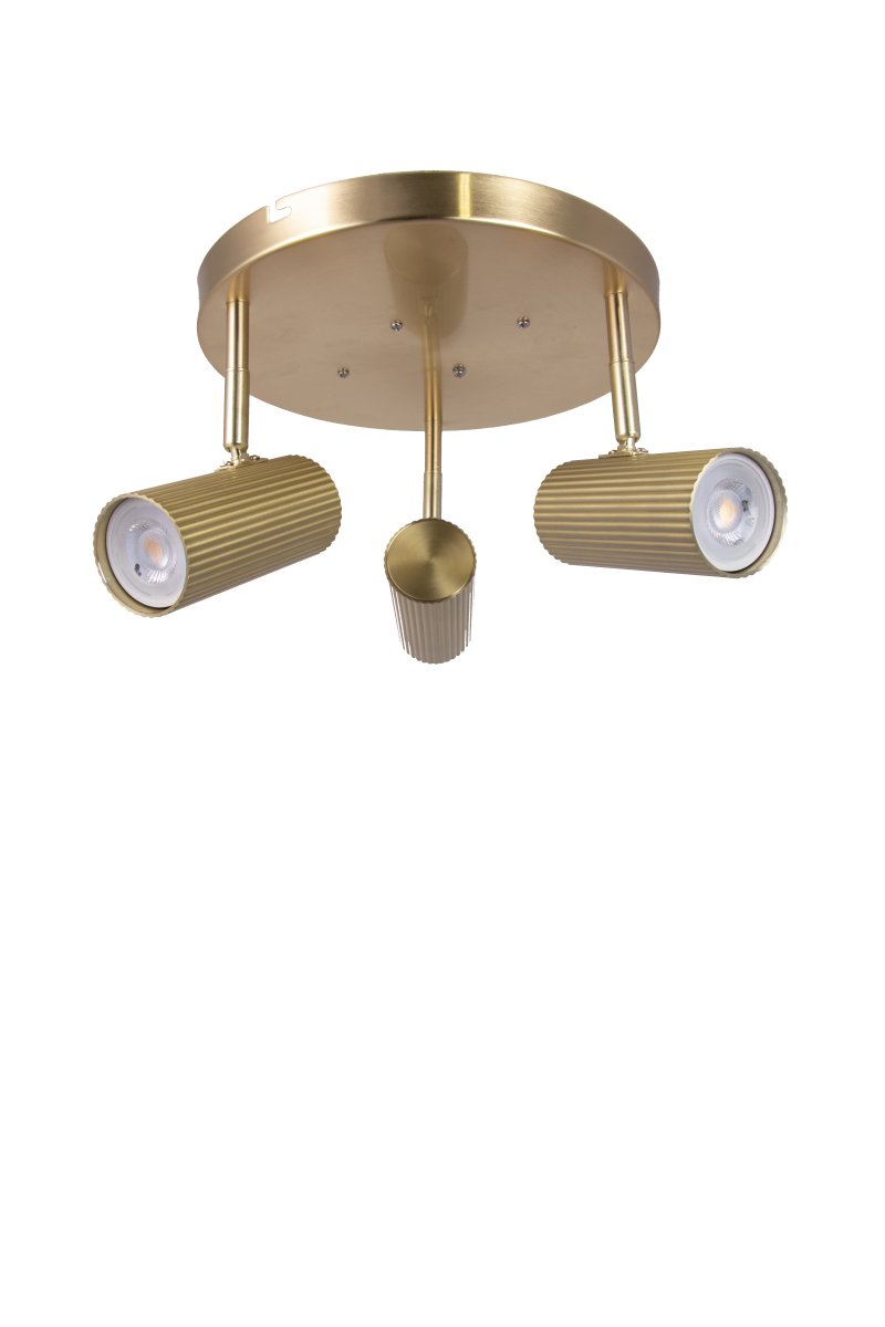 Hubble 3 Geborsteld messing spot Van Globen Lighting - Het licht kan naar wens worden gericht doordat de spots in hoogte en zijwaarts kunnen worden gekanteld.