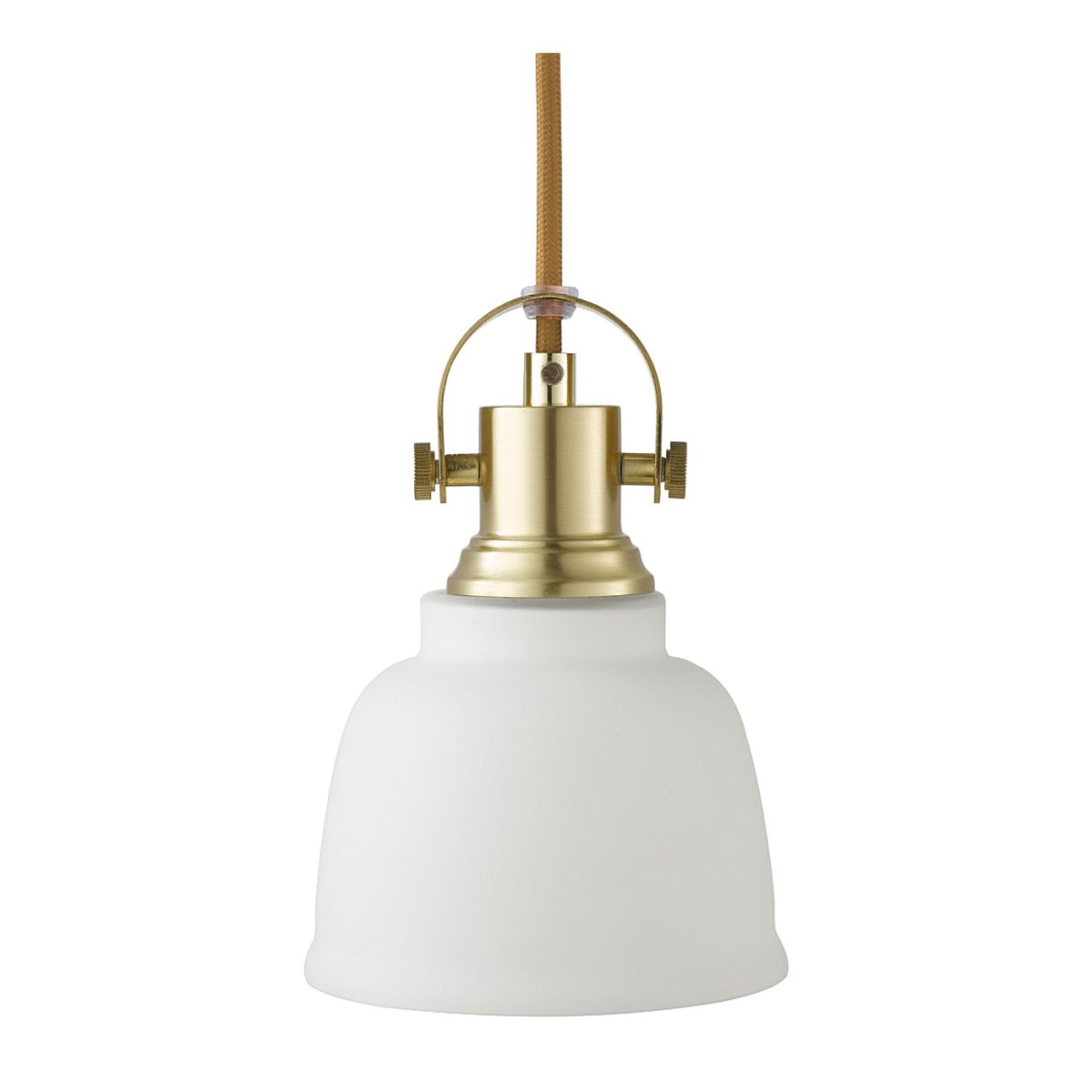Loke Ø12 Geborsteld messing raamlamp Van Oriva - Het elegante design en de warme messing afwerking van de lamp zorgen voor een luxueuze uitstraling, terwijl het matte glas een zacht en aangenaam licht verspreidt.