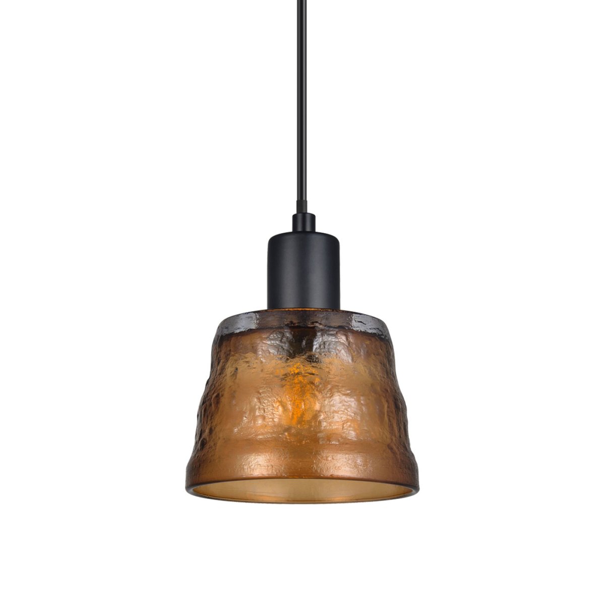 Bonnie Ø13 Amber raamlamp Van Oriva - De unieke textuur van het glas, samen met de moderne zwarte details, geeft de lamp een stijlvolle en exclusieve uitstraling.