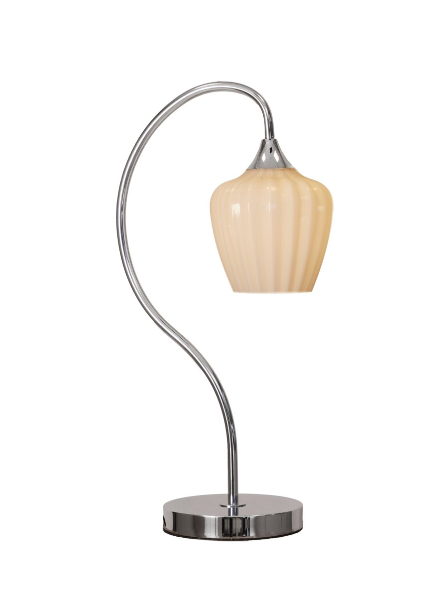 Amalfi 50cm Abrikoos tafellamp Van PR Home - De gaasvormige kap verspreidt een aangenaam licht en maakt van de Amalfi een decoratieve tafellamp die bijvoorbeeld mooi staat op een bijzettafel, bureau of nachtkastje.