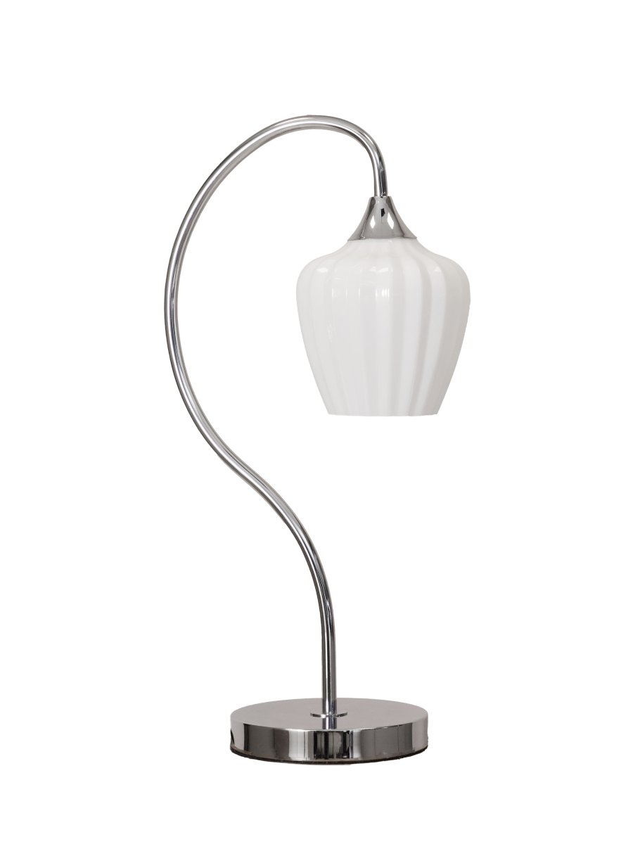 Amalfi 50cm Wit tafellamp Van PR Home - De gaasvormige kap verspreidt een aangenaam licht en maakt van Amalfi een decoratieve tafellamp die bijvoorbeeld mooi staat op een bijzettafel, bureau of nachtkastje.
