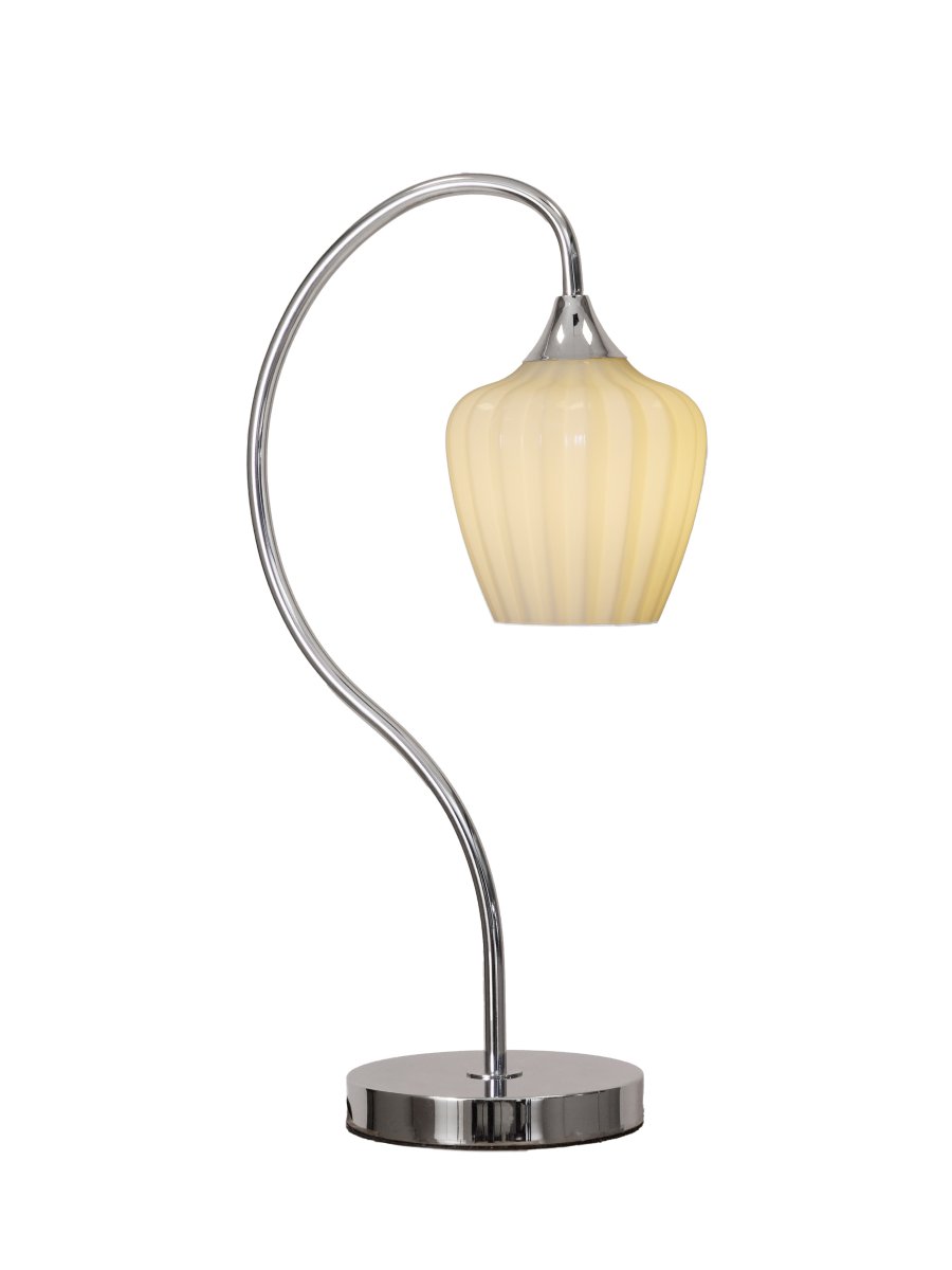 Amalfi 50cm Wit tafellamp Van PR Home - De gaasvormige kap verspreidt een aangenaam licht en maakt van Amalfi een decoratieve tafellamp die bijvoorbeeld mooi staat op een bijzettafel, bureau of nachtkastje.
