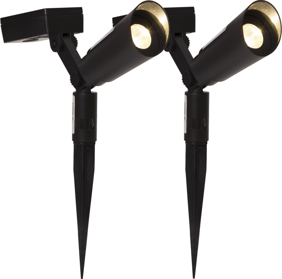 Powerspot 2 Stuks Zwart solarlamp Van Star Trading - Perfect voor het verlichten van de tuin, bloemperken of het richten van licht op de gevel.
